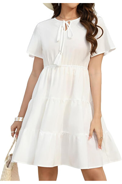 OEM Women's casual dress above the knee, white S