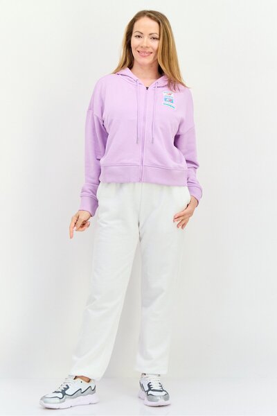New Balance Women Sportswear Fit Long Sleeves Outdoor Hoodies, Lavender