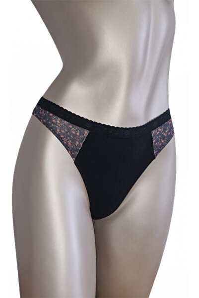 Ioana boutique Black thong panties (flower pattern)