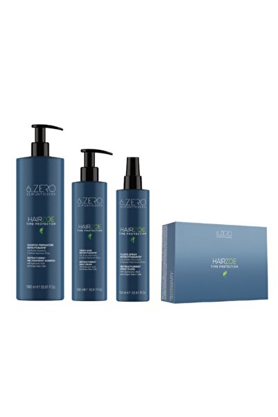 6.Zero HairZoe Restructuring Maintenance Set: Shampoo 1000ml, Mask 500ml, Spray 150ml, 12×10ml