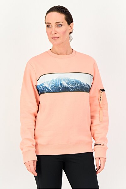 Ellesse Women Sportswear Fit Long Sleeve Outdoor Sweatshirt, Coral