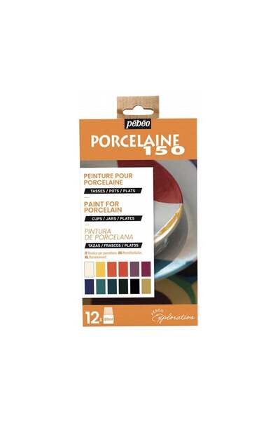 Pebeo Porcelaine 150 China Paint Exploration Set – 6 Assorted Colours × 20ml