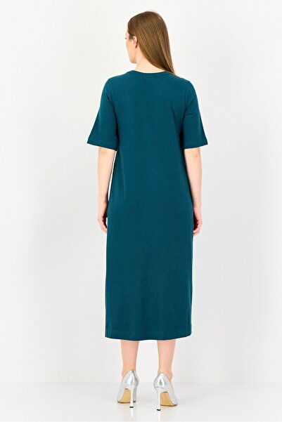 JDY Women Solid Midi Dress, Teal Green
