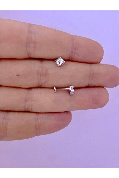 Arescollection 1 ADET ZİRKON TAŞLI ZARİF TRAGUS HELİX LOBE UYUMLU PİERCİNG KÜPE