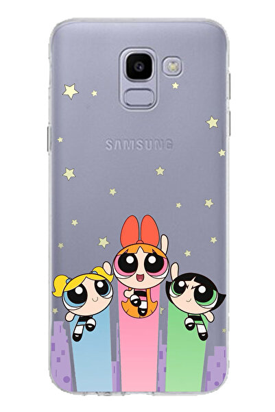 TechTree حافظة سيليكون مطبوع متوافقة مع هاتف سامسونج جالاكسي J6 بتصميم فتيات ...