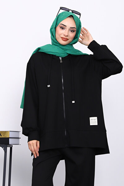 İmajButik Black Zippered Tunic Pants Set