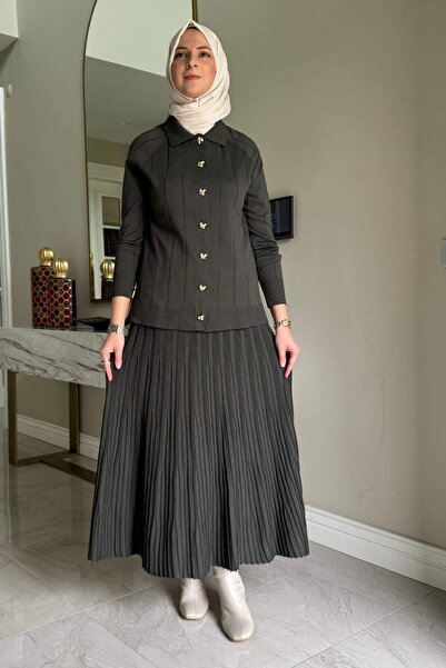 Rabia Şamlı Yonca Knitwear Set Khaki