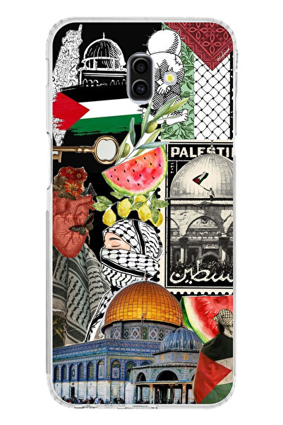 TechTree حافظة سيليكون متوافقة مع هاتف سامسونج جالاكسي J6 بلس من مجموعة فلسطي...