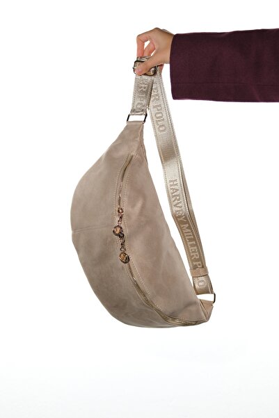 LuviShoes Venta Beige Suede Women's Large Waist Bag
