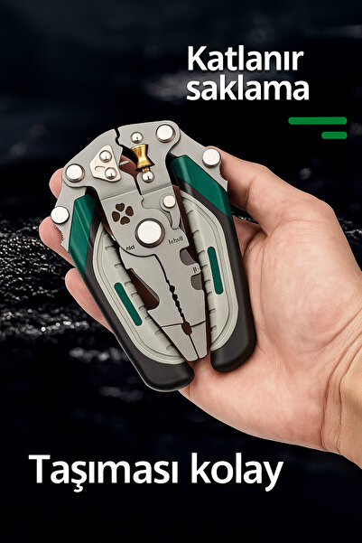 ZEN SPARK Katlanabilir Tel Soyma Pense 18 in1 Arada Multifonksiyonel | Tel Ke...