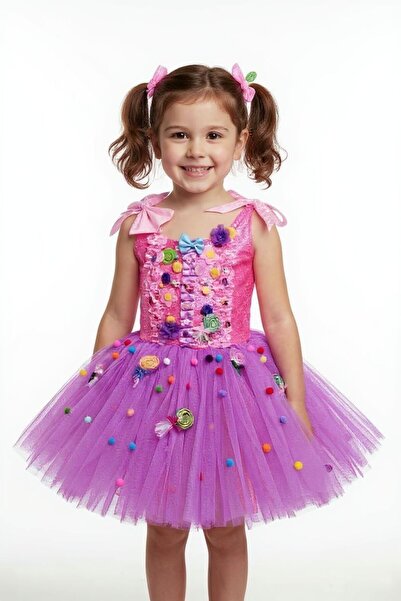 OEM Candy birthday dress, pink dress for girls for special occasions, size 6+7 years