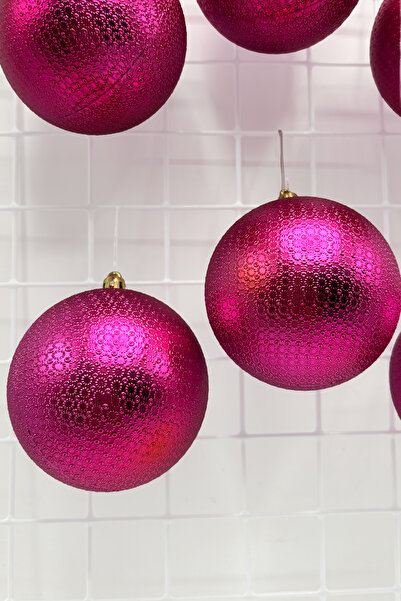 Waldern Χριστουγεννιάτικο στολίδι για χριστουγεννιάτικο δέντρο 8 εκ. Φούξια τσιτσι μπάλα με φιγούρες 6 τεμαχίων