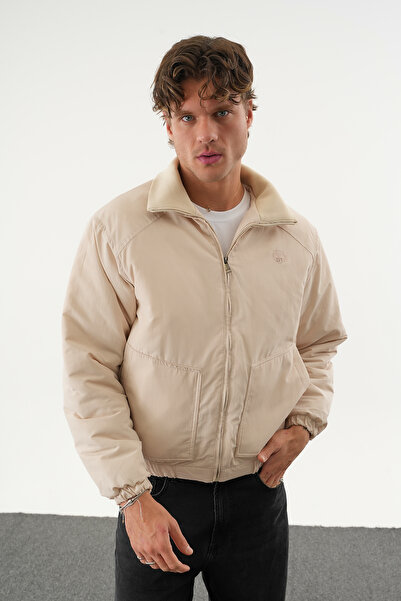 No Way Ανδρικό παλτό μπόμπερ με κανονική εφαρμογή με διπλή τσέπη με κεντημένο σχέδιο