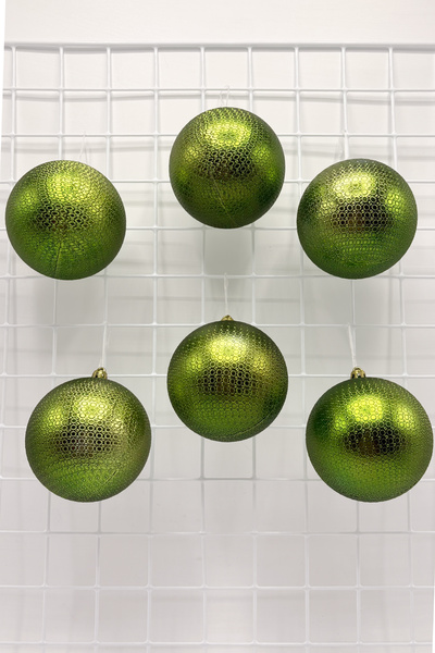 Waldern Χριστουγεννιάτικο στολίδι για χριστουγεννιάτικο δέντρο πράσινο 8 εκ. με φιγούρα γυαλιστερό σετ 6 τεμαχίων Cici Ball