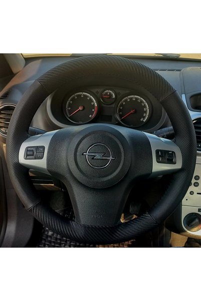 HASBAY DİKİŞLİ DİREKSİYON KILIFI KARBON / NOKTALI SİYAH DİKİŞLİ CORSA D VECTR...