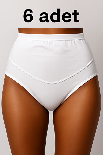Murat Çorap 6 Pieces High-Waisted Cotton Panties – Comfortable Fit for Pregnant Women, Overweight and Plus Size