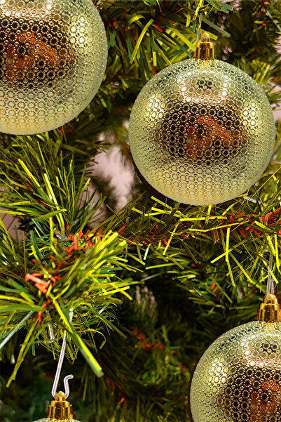 Waldern Χριστουγεννιάτικο στολίδι για χριστουγεννιάτικο δέντρο χρυσό 8 εκ. με φιγούρα γυαλιστερή 6 τεμάχια Cici Ball