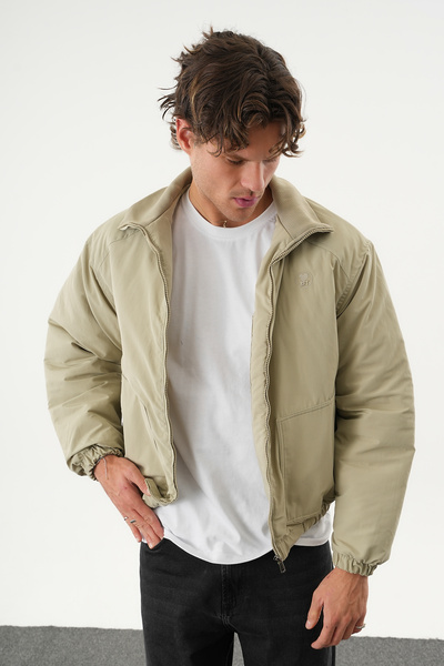 No Way Men's Regular Fit Double Pocket Embroidered Bomber Jacket