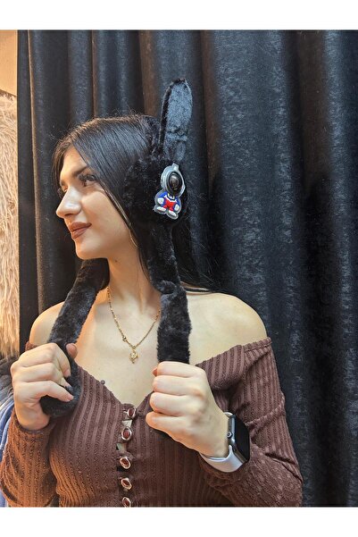 7FİL Işıklı Astronot Figürlü Pelüş Kulaklık Siyah