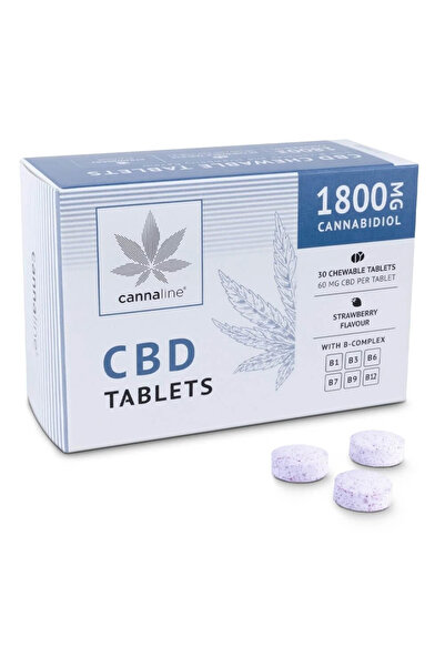 Cannaline CBD Tablets 1800 mg Strawberry + CBD Gel Muscle Pain + CBD Oil 30%