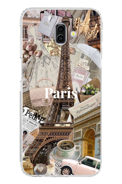 TechTree Samsung Galaxy J6 Plus Compatible Paris Collage Printed Silicone Case