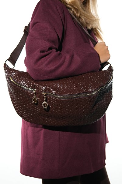 LuviShoes Venta Brown Knitted Women's Large Waist Bag