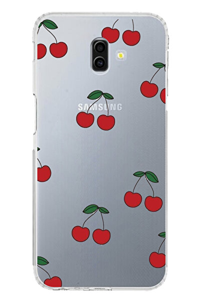 TechTree حافظة سيليكون متوافقة مع هاتف سامسونج جالاكسي J6 PLUS بتصميم الكرز م...