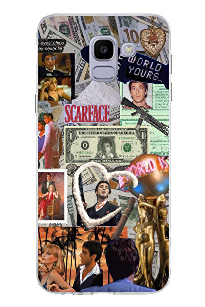 TechTree حافظة سيليكون مطبوع متوافقة مع هاتف سامسونج جالاكسي J6 بتصميم كولاج ...