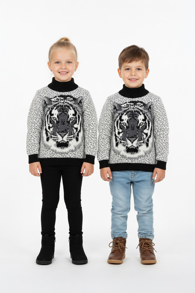 Pulltonic Kız/Erkek Çocuk Yarım Balıkçı Yaka Kazak