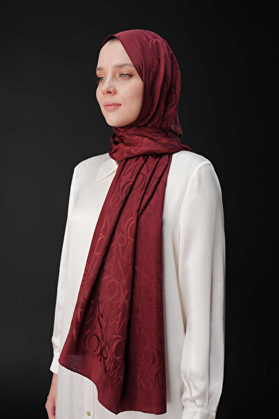 Imannoor Monogram İmza Siyah Shiny Jakar Şal