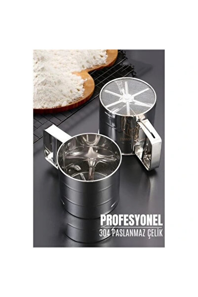 shopwave منخل الدقيق النشا موزع دقيق الكاكاو غربال 304 الفولاذ المقاوم للصدأ