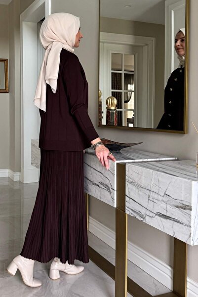 Rabia Şamlı Yonca Knitwear Set Bitter Brown