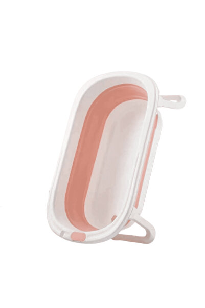 Krista Cadă de baie pliabilă pentru bebeluși cu robinet de scurgere, roz