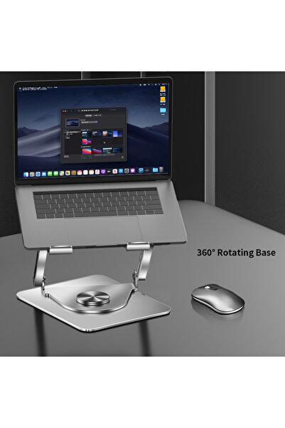 Mcstorey Laptop Stand 360 Degree Rotating Aluminum Cooling Adjustable Gaming Notebook Stand with Magnetic Fan