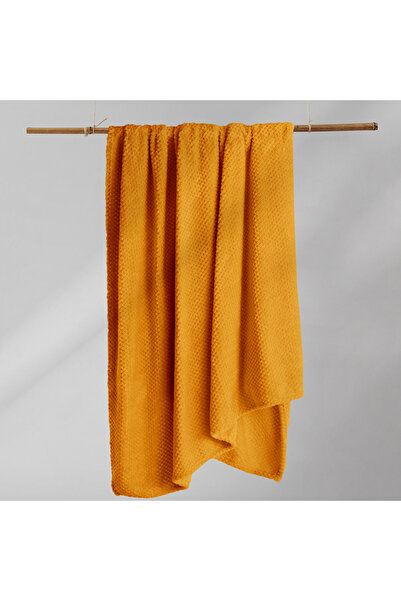 Deco King Modern style blanket with embossed jacquard pattern, Henry, 240 g/m2, 220x240 cm, orange