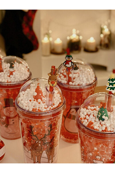 Tohana Happy New Year Polycarbonate Glass with Straw 450 ml