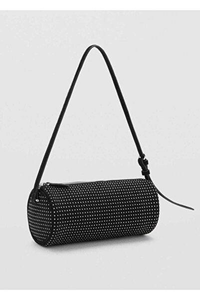 MANGO Woman Zımba detaylı oval omuz çantası