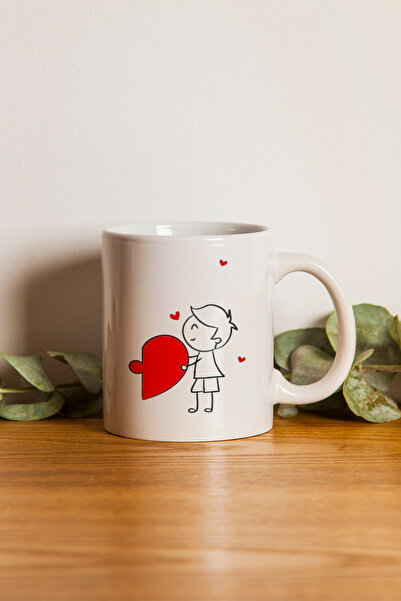 Ormira Konsept Double Puzzle Heart B Printed 2 Pieces Mug Cups