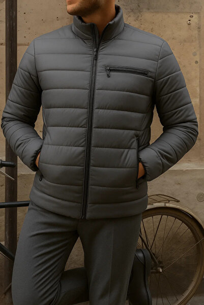 comstar Men's Winter Slim Fit Casual Smoked Puffer Jacket