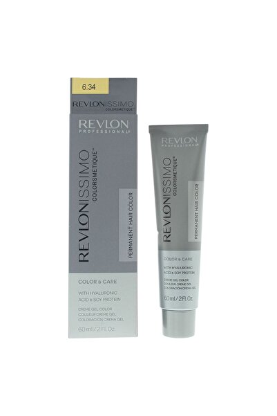 Revlon , Revlonissimo Colorsmetique, Hyaluronic Acid, Permanent Hair Dye, 6.34 Dark Coppery ...