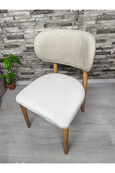 UzHome BOHEM SANDALYE KILIFI SADECE OTURMA GRUBU İTAL KUMAŞ AÇIK KREM RENGİ