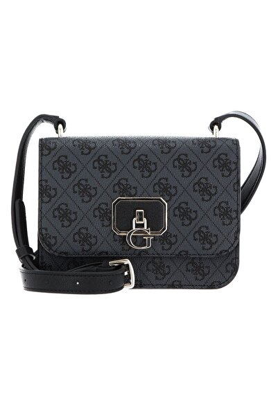 Guess Noelle, Strap, Magnetic clasp, Fabric crossbody bag, Black, 14 x 18.5 x...