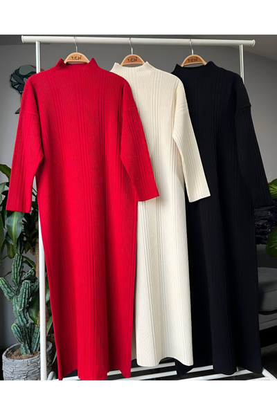 MODA NEVA SALAŞ ÇİZGİLİ TRİKO ELBİSE 2002 SİYAH