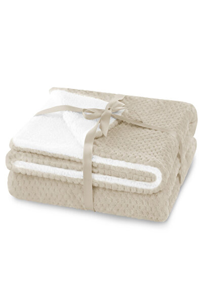 Amelia Home Jacquard relief blanket with modern pattern, Shleepy, 400 g/m2, 220x240 cm, beige
