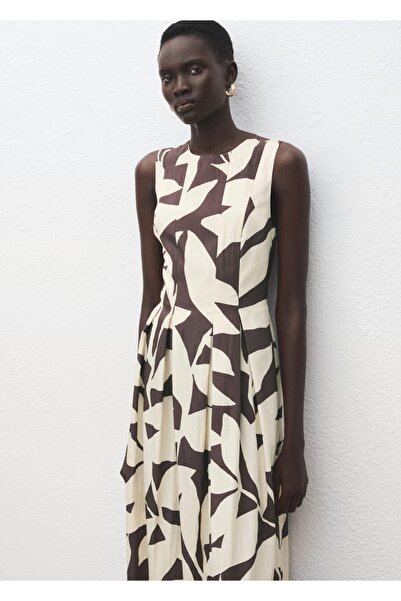 MANGO Woman Çiçek desenli evaze elbise