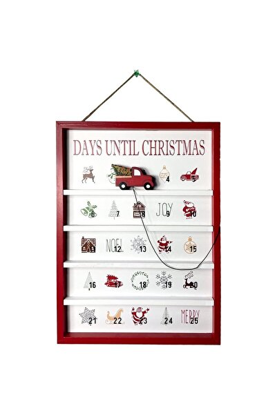 Xmas Calendar decorativ „Days Until Christmas” din lemn – numărătoare inversă...