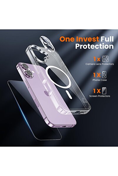 NEONI 3-in-1 iPhone 17 Case Clear, MagSafe Compatible, Screen & Camera Protectors