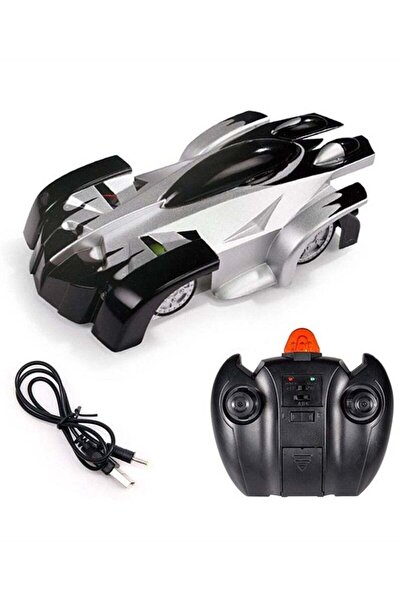 Generic Remote Control Wall Climbing Car, Dual Mode 360° Stunt Rechargeable with LED Lights (Black and Whit