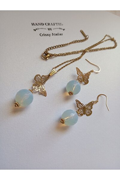 OEM 18K Gold-Plated Jewelry Set with Opal
