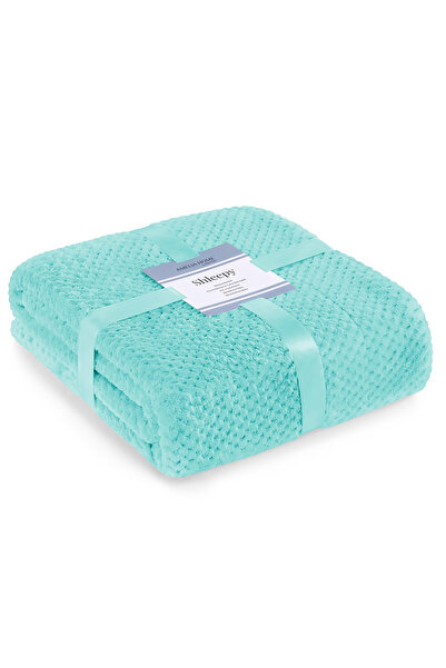 Amelia Home Jacquard embossed blanket with modern motif, Shleepy, 400 g/m2, 220x240 cm, turquoise